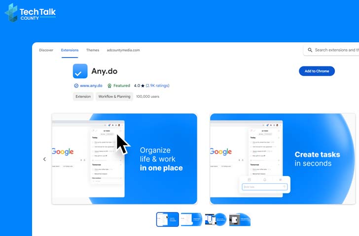 Any.do - Best Google Chrome Extension