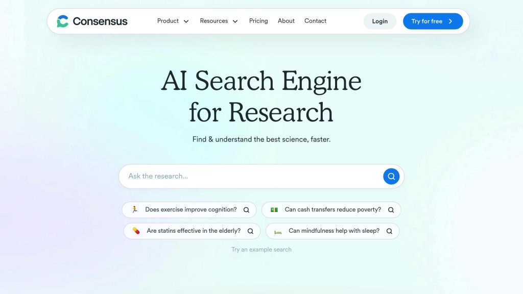 Consensus Ai Research Engine